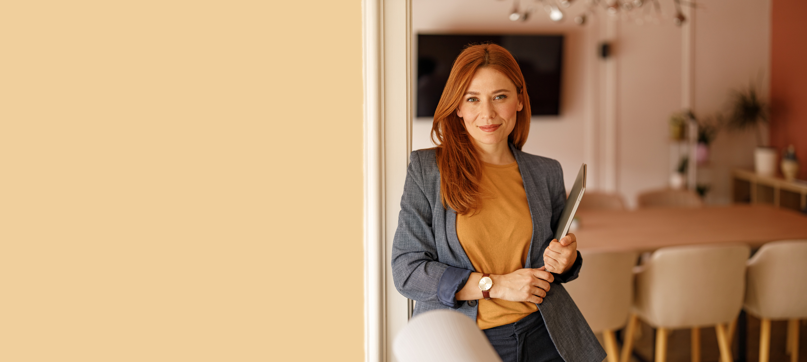Woman recognising herself during a professional conversation